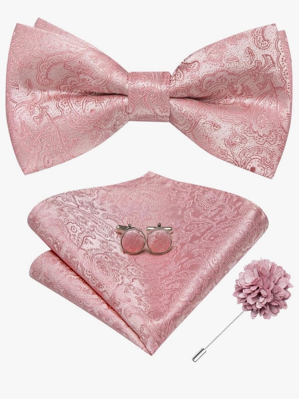 Hi-Tie 4 Piece Pre-Tied Bow Tie/Cufflink Set